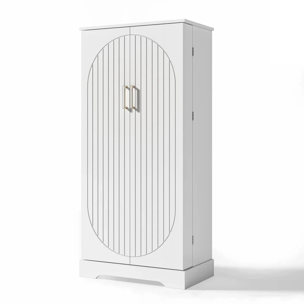 60×35×128cm, kitchen Cabinet with LED Sensor Light