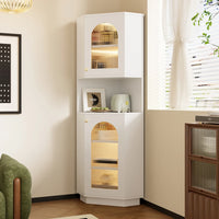 45 X 45 X 166, 5cm Bathroom Cabinet with Light Bar, Corner Cabinet