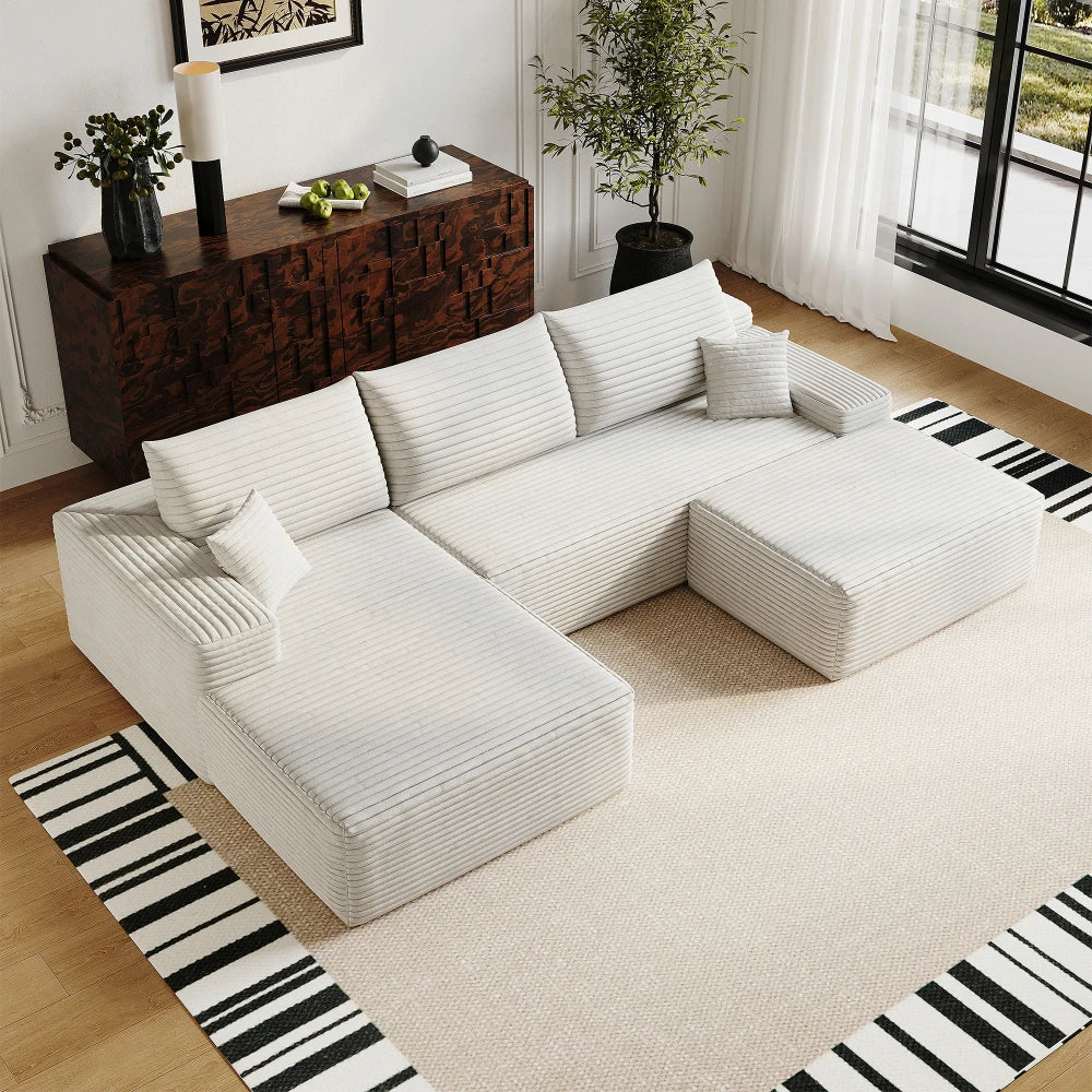 L-formet boneless hjørnesofa 270 cm med lænestol