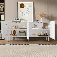 Modern Geometric Sideboard, with Irregular Curves, Living Room Cabinet