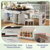 Kitchen Island with 150cm+96cm, Extendable Dining Table