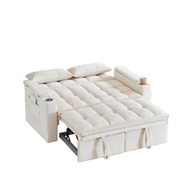142cm Wide 3‑in‑1 Reclining Convertible Sofa Bed