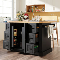 120x45(75)x91cm Modern Mobile Kitchen Island, Kitchen Cabinet