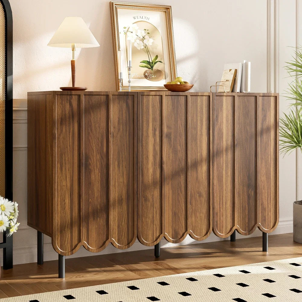 Modern Wooden Sideboard with 120x35x80 Cm Handle-free