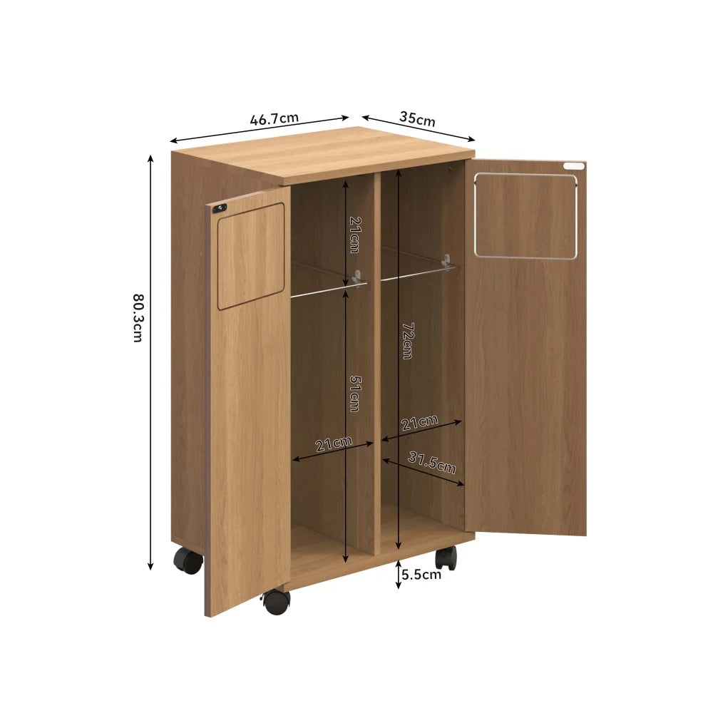 Rolling Trash Can Cabinet with Wheels