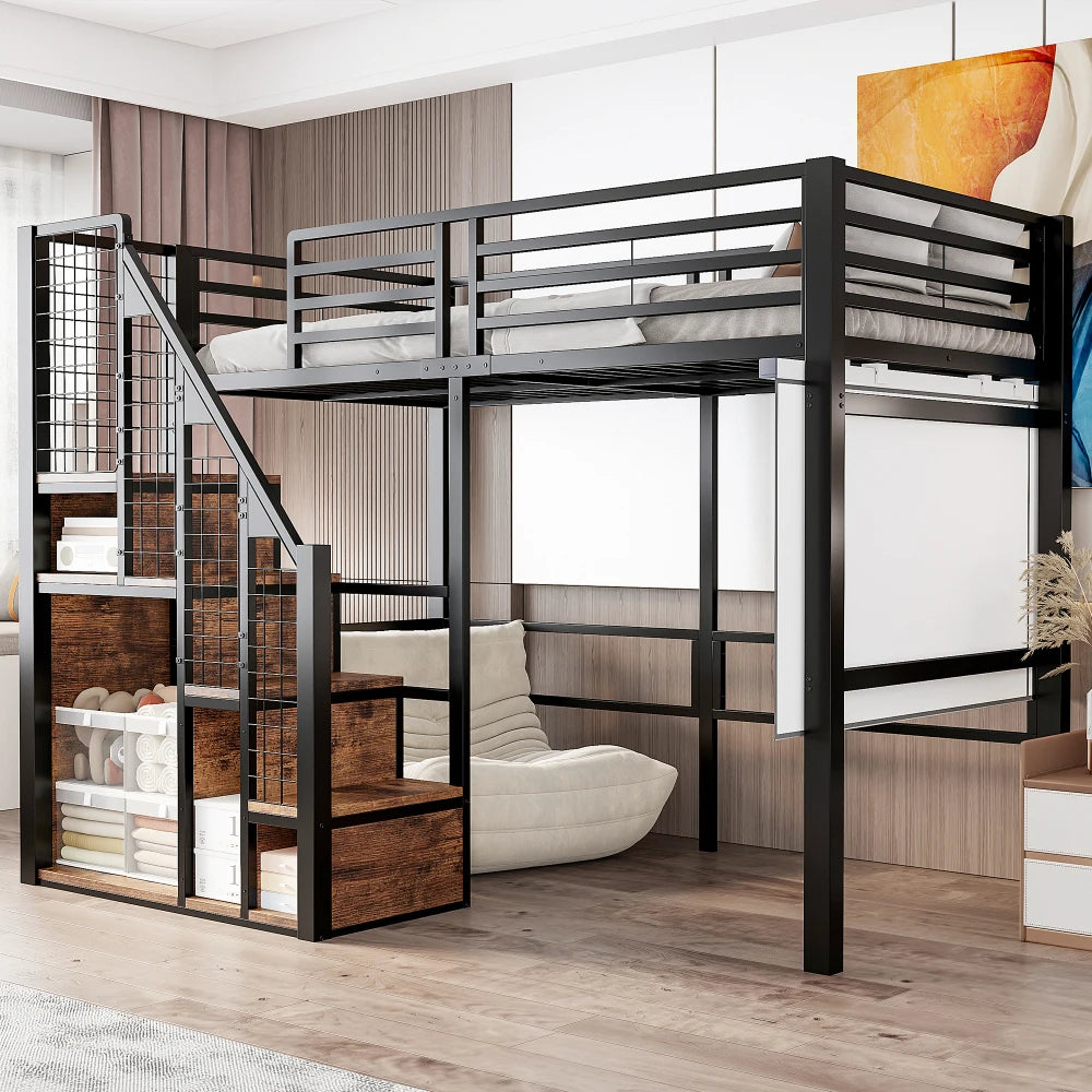 90*200cm & 140*200cm High Bed with Safety Ladder