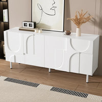 Modern Geometric Sideboard, with Irregular Curves, Living Room Cabinet