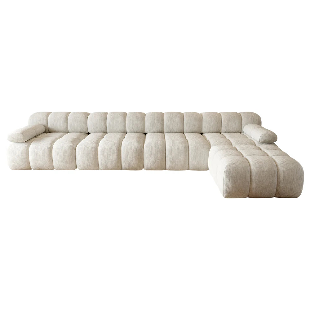 400cm L-Shape Corner Foam Boneless Compression Sofa