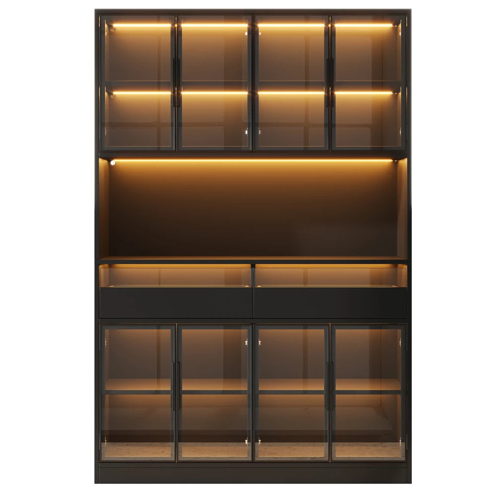 120x40x180cm Modern Glass Showcase Sideboard