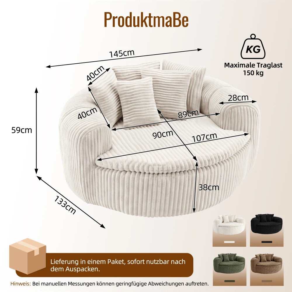 Extra‑Wide Enclosing Armrests Cord Seat Bag
