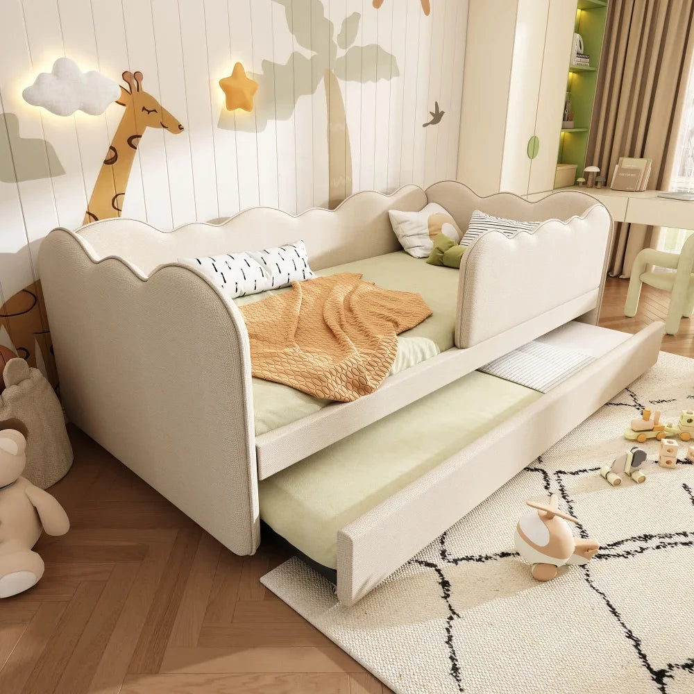 Modern Upholstered Bed Daybed 90x190cm, with Pull-out Bed 90x190cm