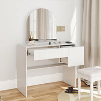 Modern White Makeup Vanity Table with Mirror