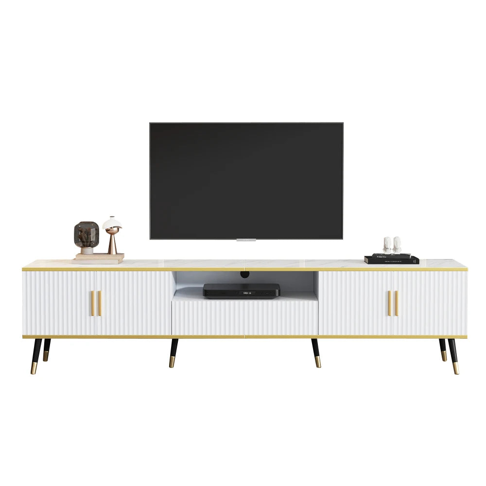 200 X 40 X 46cm Modern TV Cabinet, Marble Optics, TV Chest of Drawers