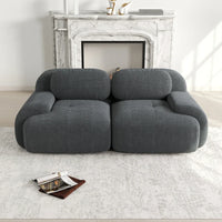 Loveseat-sofa med buede armlæn og skridsikker bund