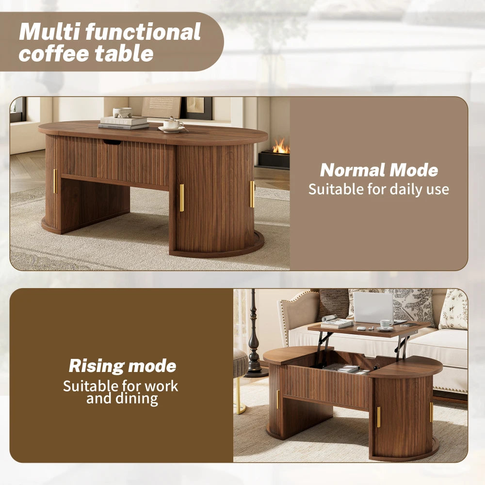 Modern Height Adjustable Coffee Table, for Living Room