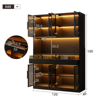 120x40x180cm Modern Glass Showcase Sideboard