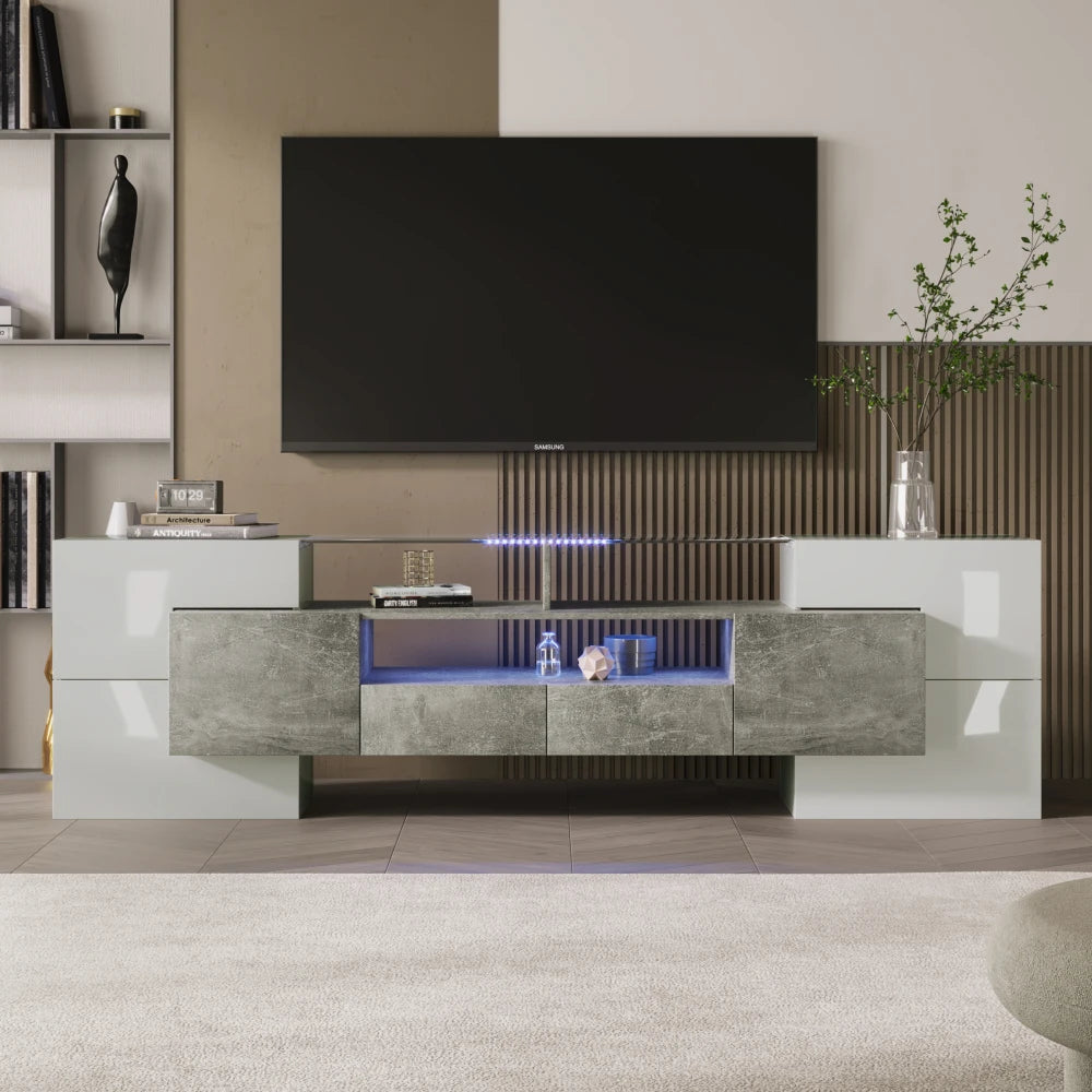 L200 X W35 X H60(cm) High Gloss TV Cabinet, Living Room Lowboard