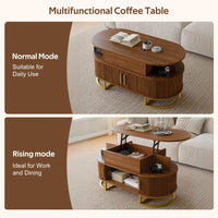 Oval Height Adjustable Coffee Table