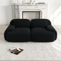 Loveseat-sofa med buede armlæn og skridsikker bund