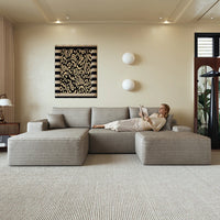 270cm Boneless Modular Corner Sofa, L-Shaped Modular Couch with Armchair