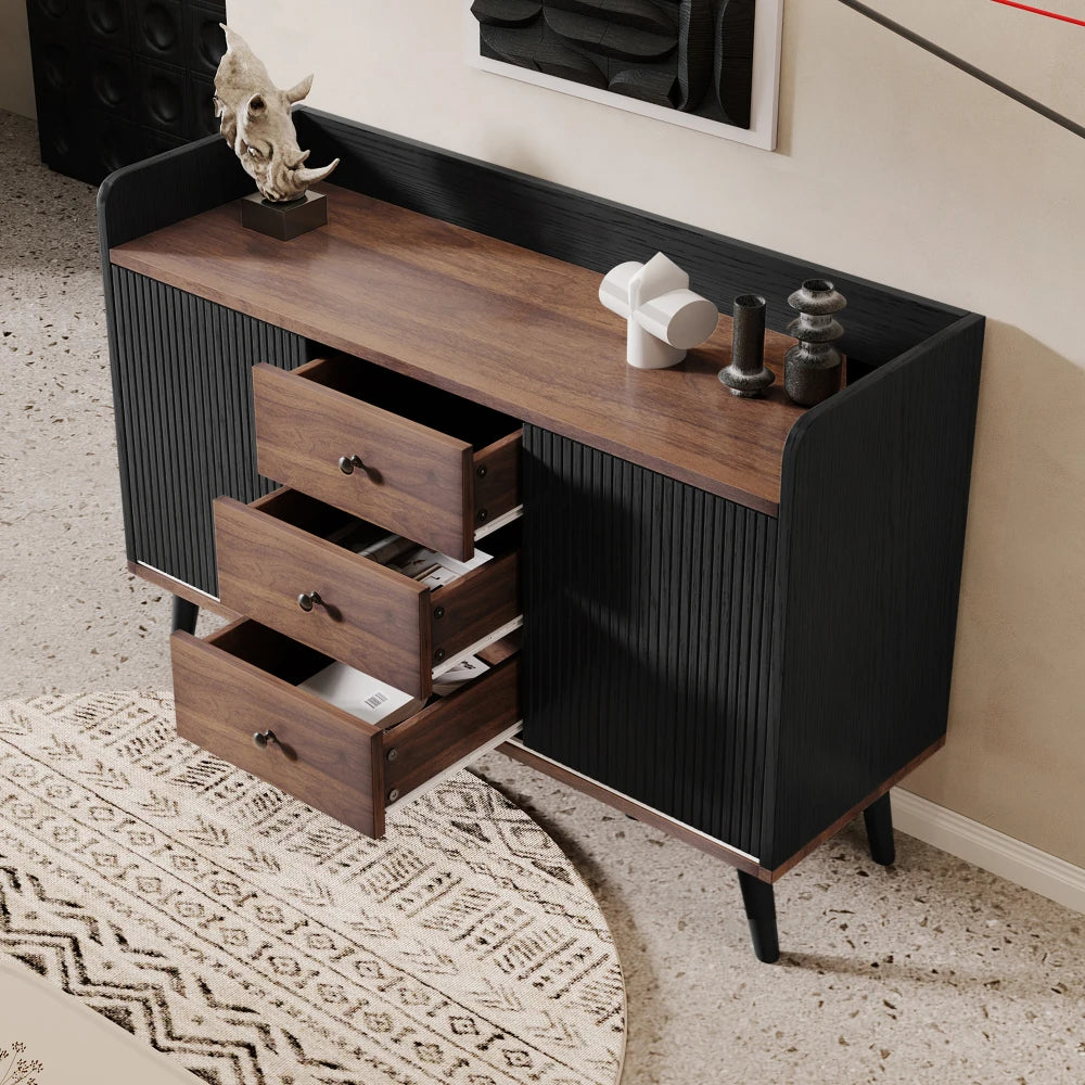 Sideboard with Three Drawers, Sideboard for Bedroom and Living Room