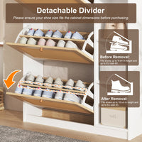 90x24x130cm Narrow Rattan Shoe Cabinet