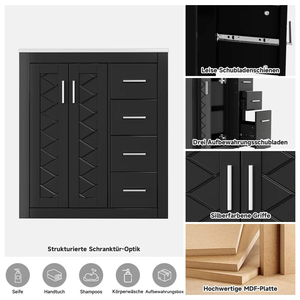 76x46.5x85.5cm Modern Bathroom Cabinet