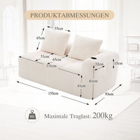 Compact Sofa Soft, Modular Sofa with Side Pocket and Beverage Holder
