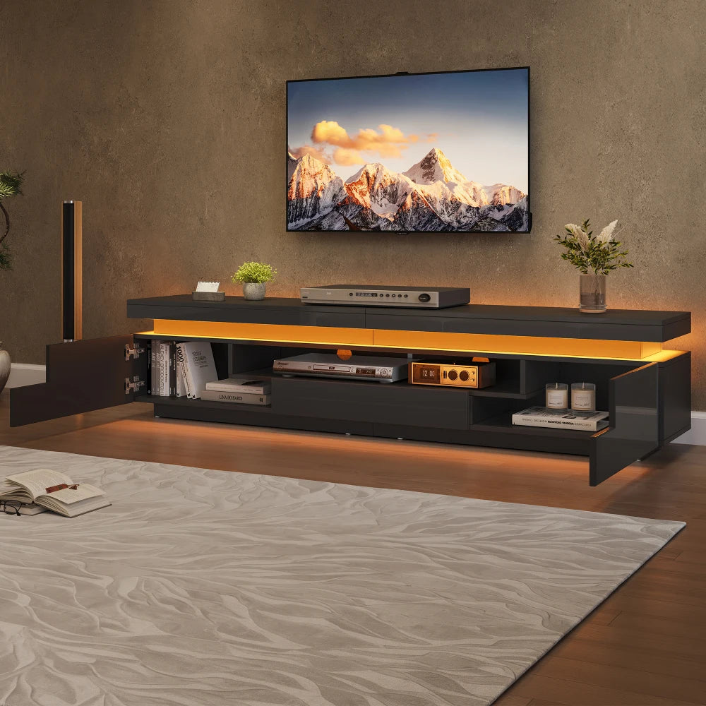 175×38×45cm High Gloss TV Stand Lowboard for Living Room