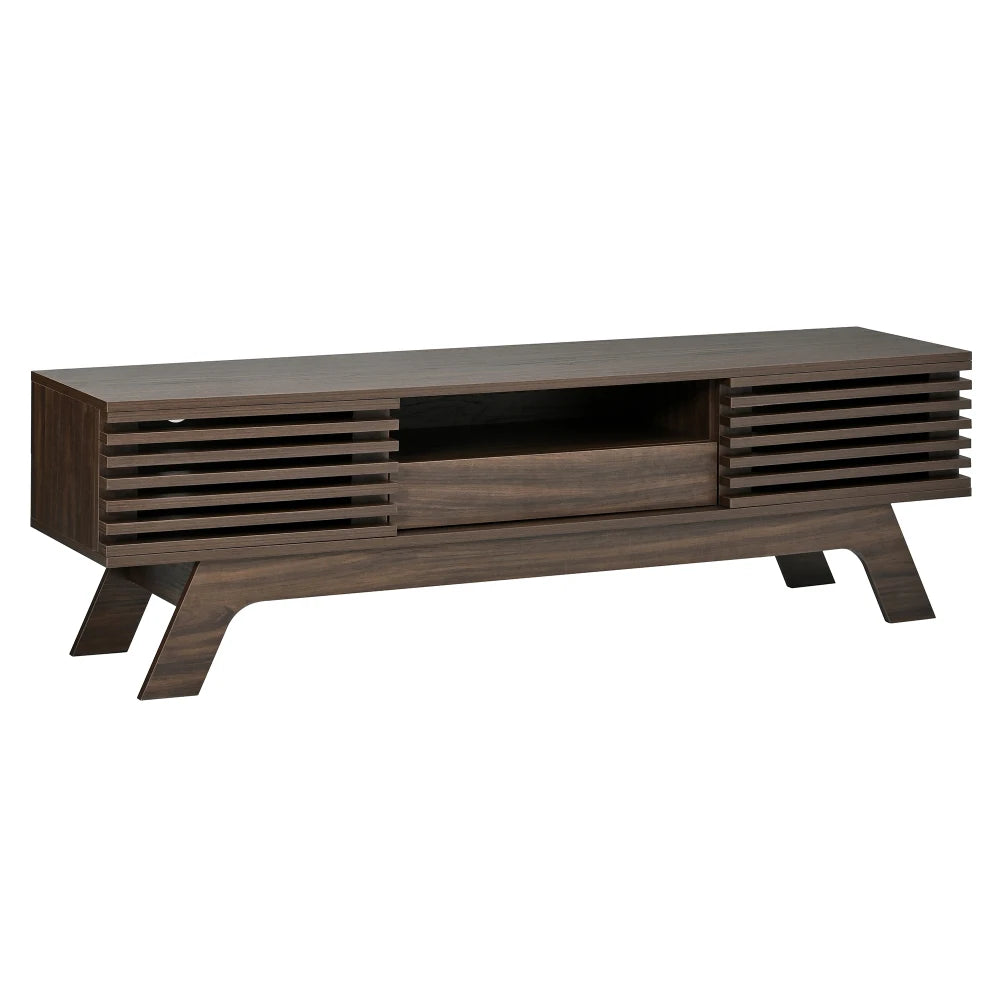 150 X 35 X 44 Cm Tv Lowboard Tv Cabinet, Mdf Laminated Tv Stand with Doors