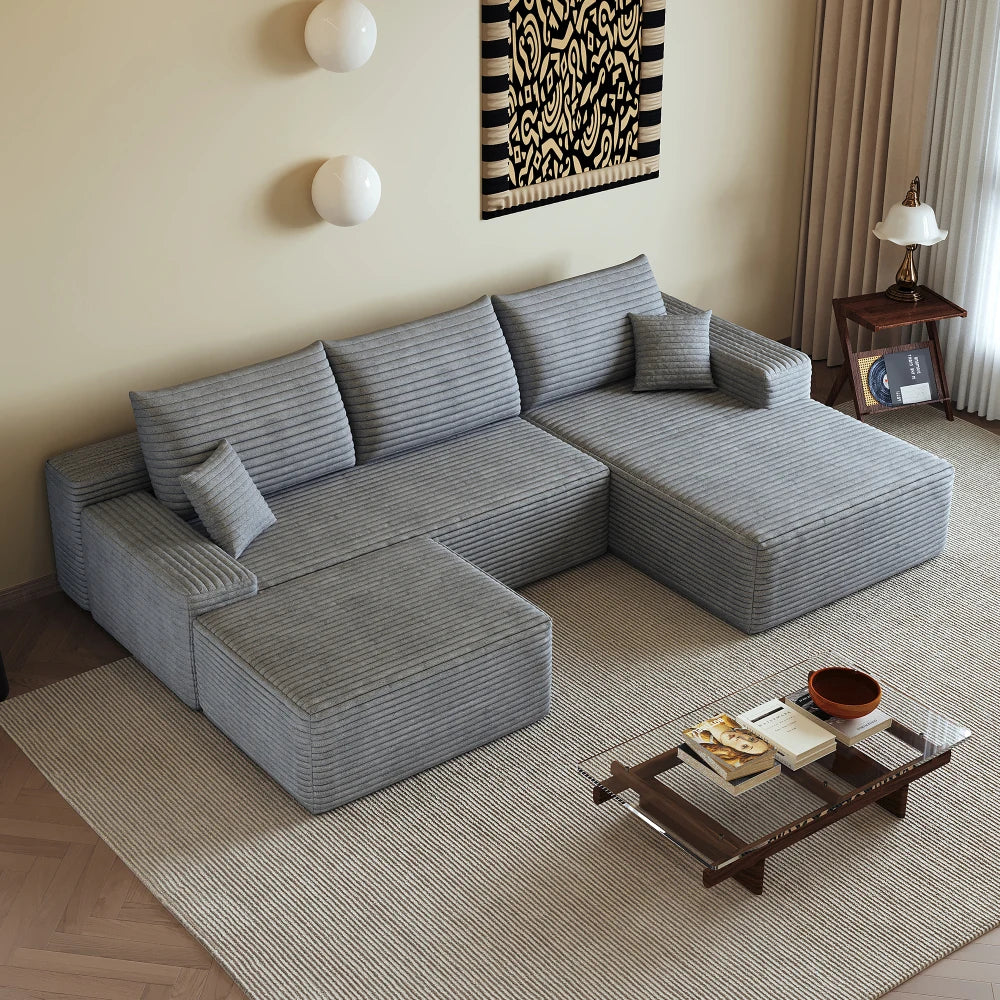L-formet boneless hjørnesofa 270 cm med lænestol
