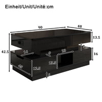 High Gloss Lift Top Coffee Table with LED Light