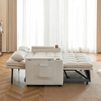 142cm Wide 3‑in‑1 Reclining Convertible Sofa Bed