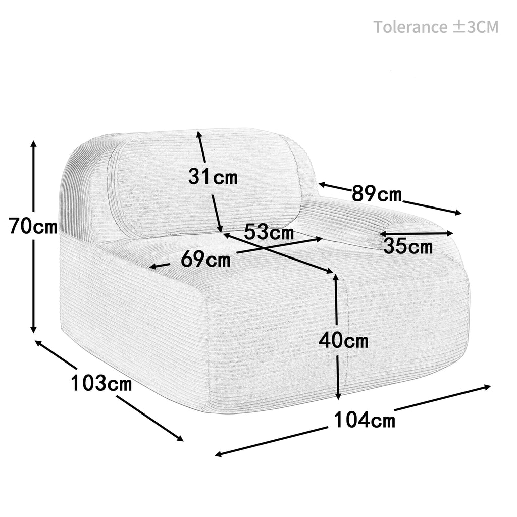 1piece Modern Lovely Sofa Without Armrests with Cushion