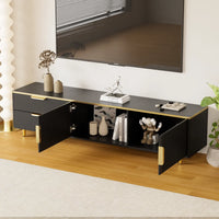 L175×W40×H45cm Modern TV Cabinet, Lowboard, Carved Structure