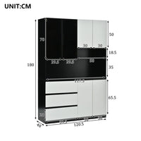120.5×40×180CM Kitchen Storage Cabinet with 6 Doors