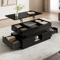 High Gloss Lift Top Coffee Table with LED Light