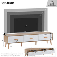 Vintage TV Stand, TV Cabinet Wood TV Table, Living Room Bedroom, Light Wood