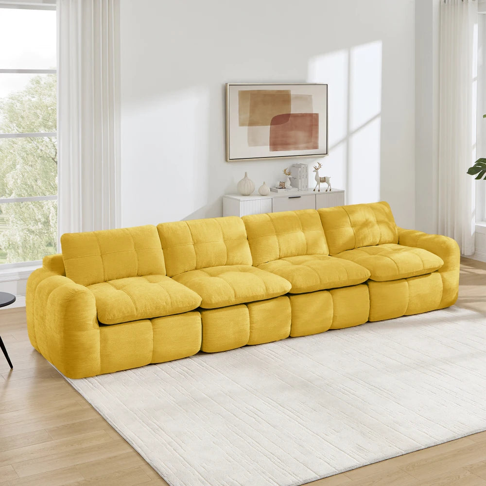 Rammeløs modulsofa til 4 personer, U-form