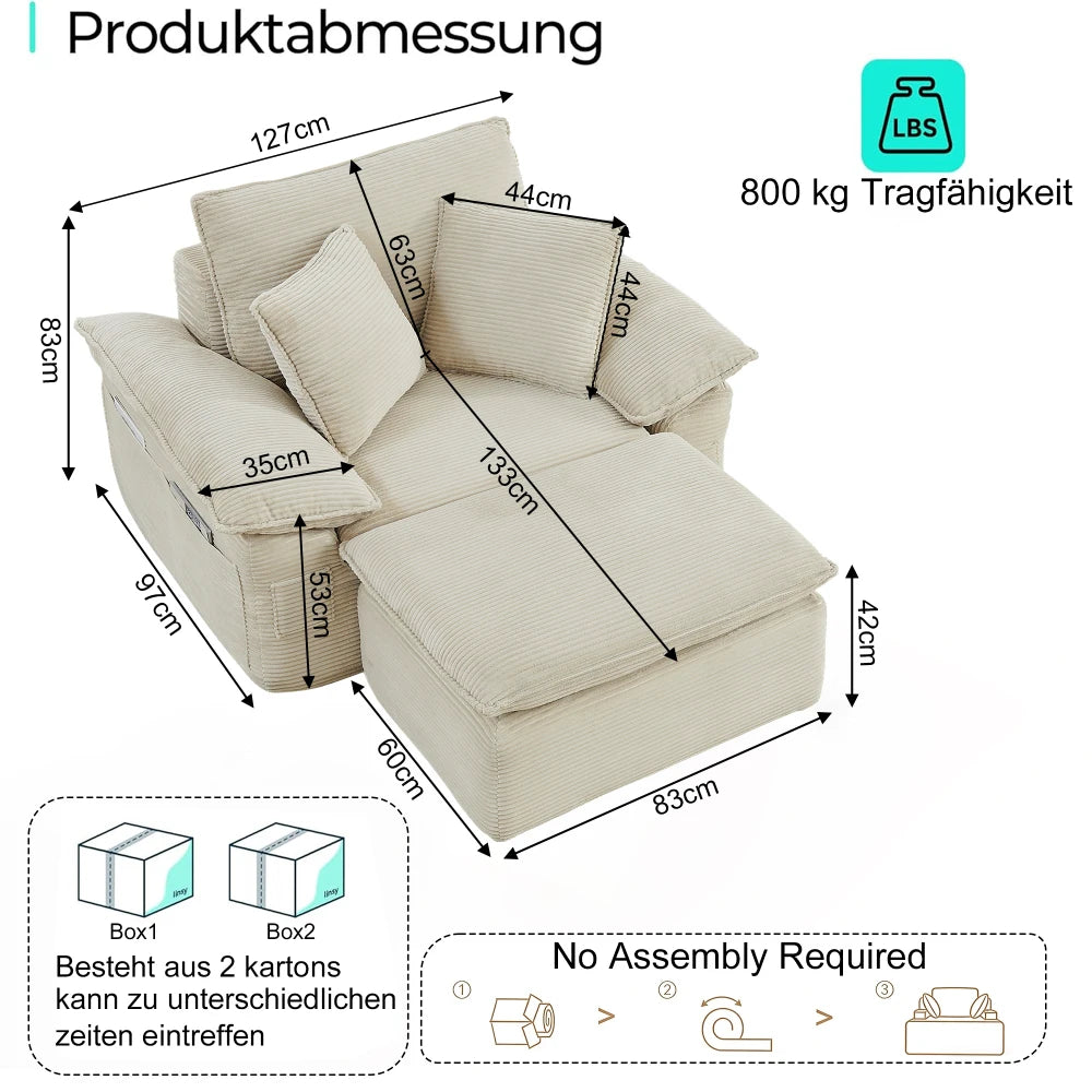 Boneless Cloud Sofa with Sleep Function