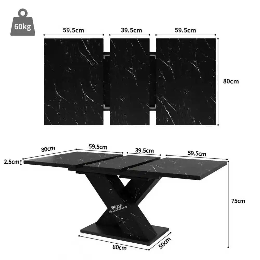 Wooden Dining Table Telescopic, Kitchen Table, Modern Style Pull-out Table