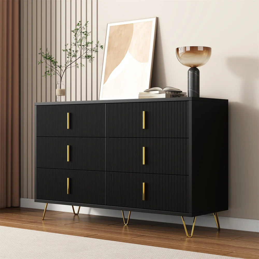 Modern Sideboard with 6 Drawers, Chest of Drawers and Plenty of Storage