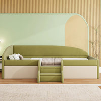 90*190cm Lovely Upholstered Sofa Bed, with Stairs and Fences