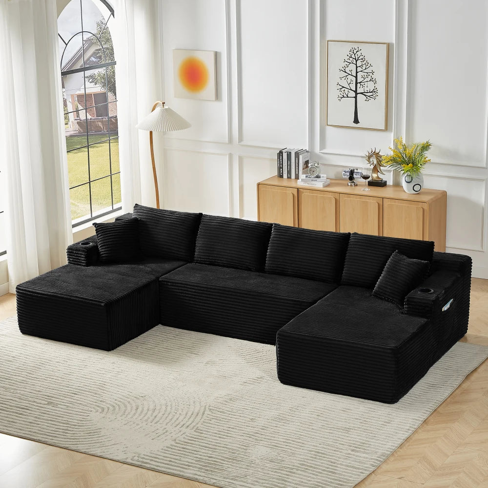 Boneless U-formet modulsofa uden stel