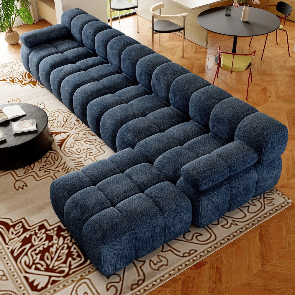 L-formet boneless hjørnesofa i skum, 400 cm