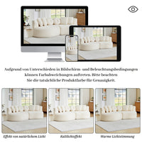 Modular Chenille Sofa, Curved Cashew Shape Design, Continuous Backrest
