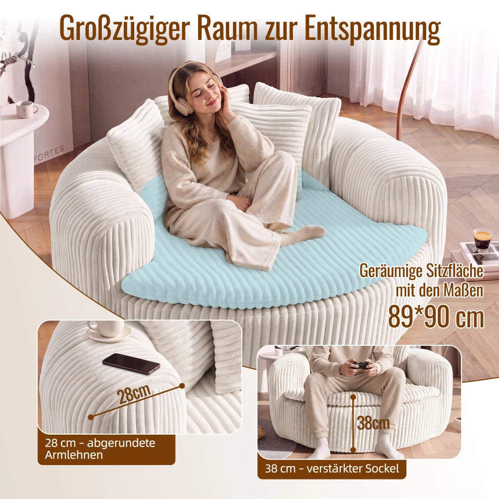 Extra‑Wide Enclosing Armrests Cord Seat Bag