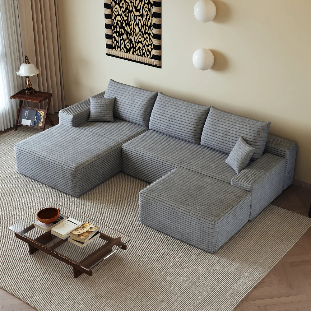 L-formet boneless hjørnesofa 270 cm med lænestol