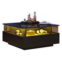70*70*41cm Modern High Gloss LED Coffee Table
