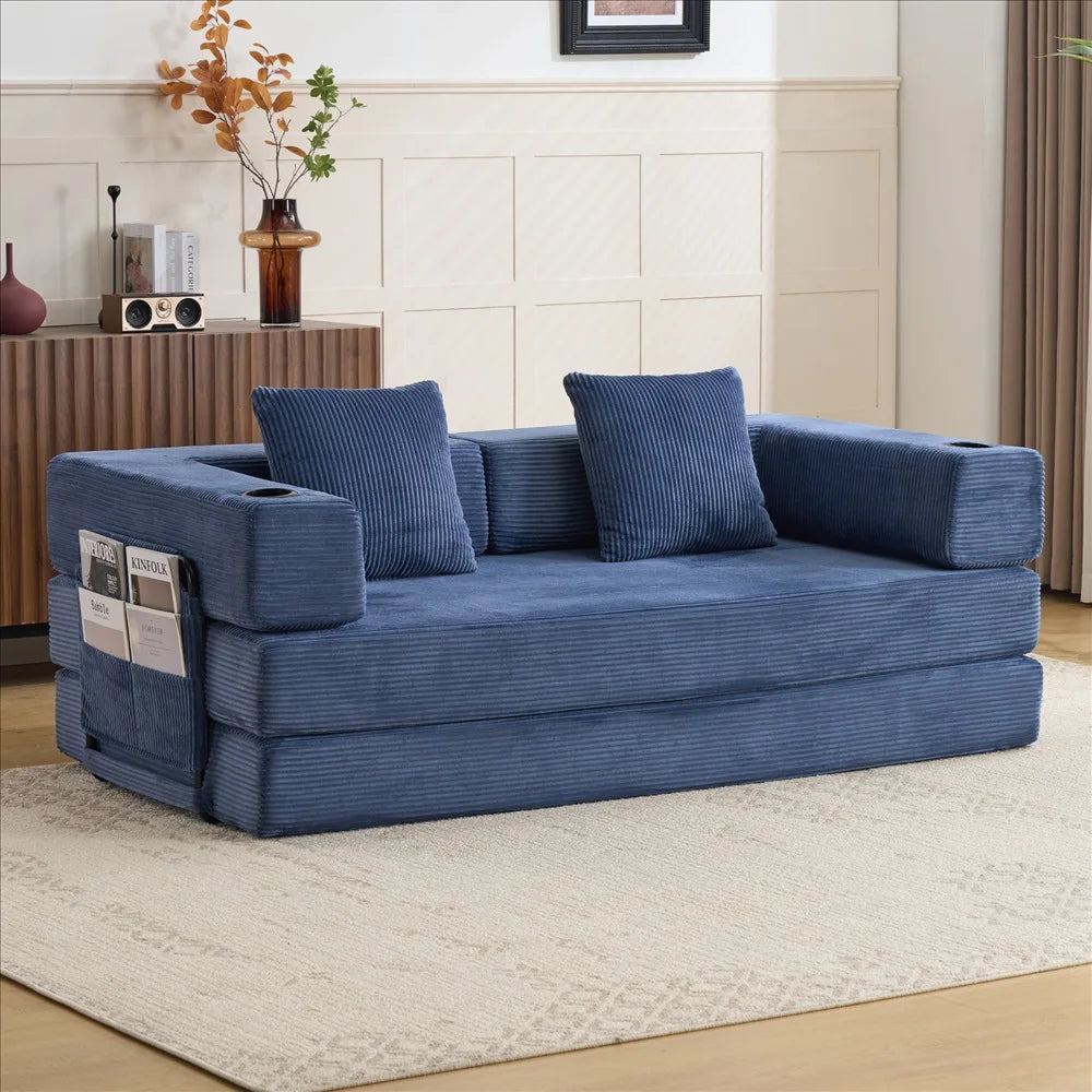 Free Combination Modular Upgrade Boneless Corduroy Floor Mattress Sofa